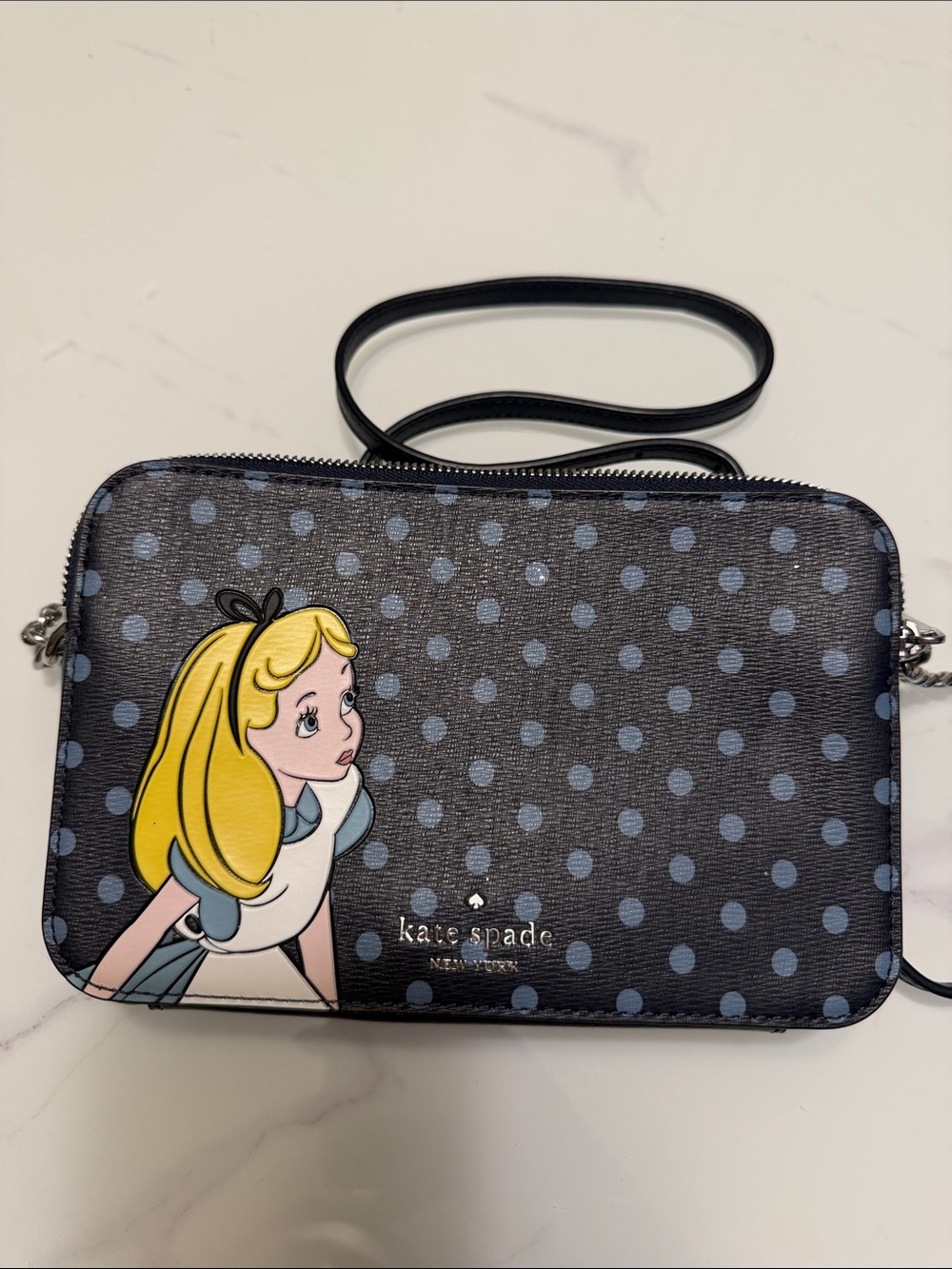 kate spade Navy Polka Dot Alice Crossbody